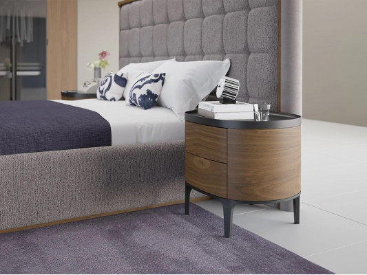 Chambre Luxe Ensemble 4 pièces Lit 2x Tables de chevet Tabouret de design Mobilier moderne