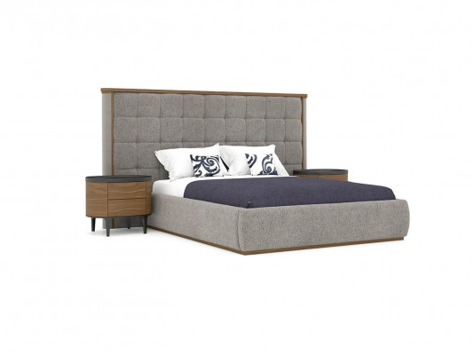 Chambre Luxe Ensemble 4 pièces Lit 2x Tables de chevet Tabouret de design Mobilier moderne