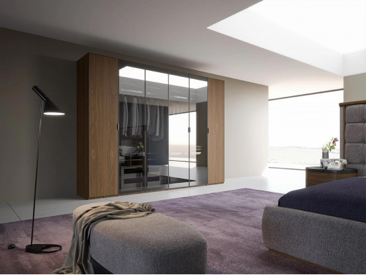 Chambre Luxe Ensemble 4 pièces Lit 2x Tables de chevet Tabouret de design Mobilier moderne