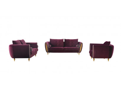 Canapé Canapé Tapisserie 2 places Canapés Canapé Ensembles de sièges Design Club Velours