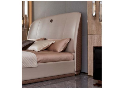 Lit 2x Table de chevet en cuir Lit en bois Chambre à coucher Lit en cuir Design moderne Meubles