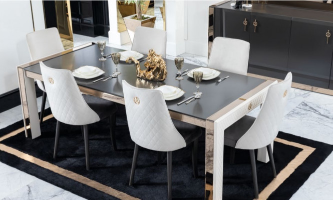 Mobilier en bois massif de table en Italie Tables de salle à manger Mobilier Table à manger Luxe
