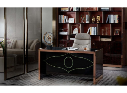 Tisch Stuhl Arbeitszimmer Schreibtisch Schwarz Büroausstattung Möbel Luxus 2 Stücke