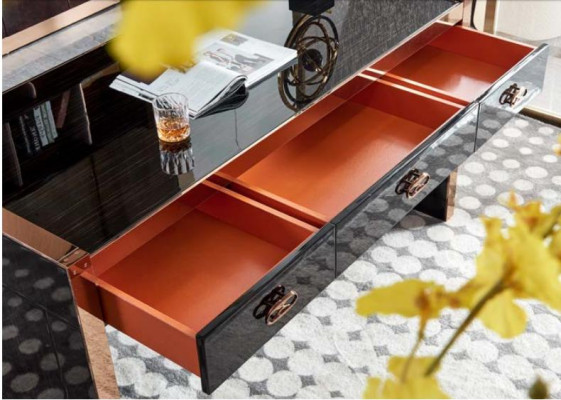 Bureau en bois marron Table Salle d'étude Tables Bureau Design moderne Mobilier de luxe