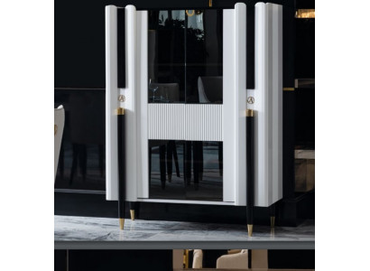 Salle à manger Buffet en bois Armoires Mobilier Buffet de salon Vitrine Armoire en verre Vitrine