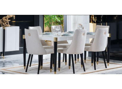 Ess Group Wood Table Tables 7-piece Complete Set Dining table 6x Chairs Dining room Set Groupe Ess Ensemble de Table en Bois Tables Complètes 7 pièces Ensemble de Salle à Manger Table à Manger 6 Chaises
