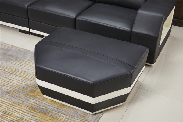 Canapé en cuir Salon paysager Suite d'angle Design Moderne Canapé d'angle en L-forme