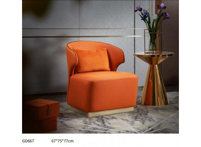 Fauteuil en tissu de luxe orange Salon Textile nouveau Design moderne créatif
