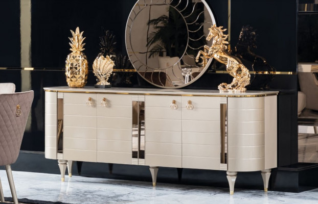 Commode Armoire moderne En bois massif Meuble Bahut Mobilier italien neuf