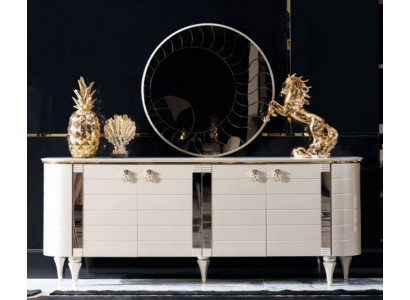 Coffre de bois Commode Buffet Armoire Ensemble de meubles Suite Ensemble de 2 commodes Groupe de miroir
