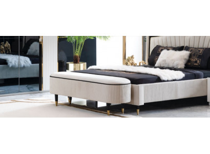 Tabouret Rembourrage Siège Design Textile Relax Luxe Repose-pieds Canapé Banc Siège Tissu