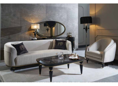 Ensemble de canapé 3+1 places Table basse Suite en textile Design moderne Mobilier 3 pièces neuf