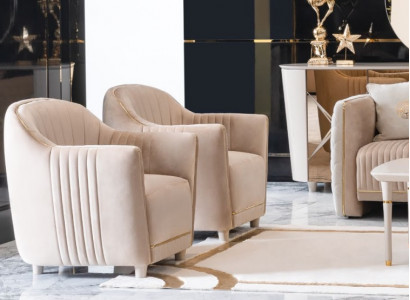 Canapé 1 place Matériau de rembourrage en bois Chaise moderne Housse de siège en tissu de designer nouveau