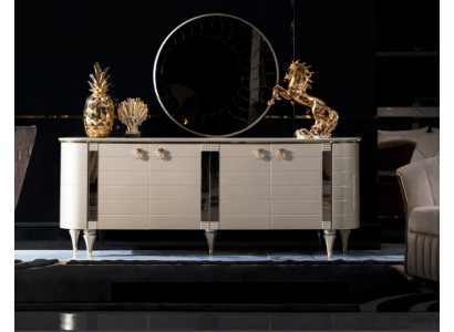 Luxueuse commode Armoire Étagère Console Meuble Armoire en bois Miroir Commode Armoire