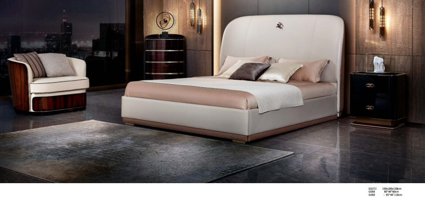 Lit 2x Table de chevet en cuir Lit en bois Chambre à coucher Lit en cuir Design moderne Meubles
