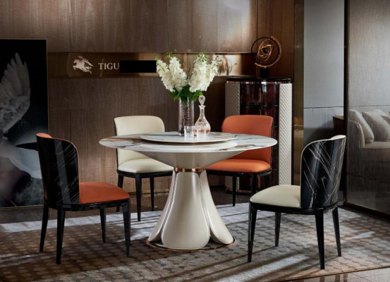 Table à manger Cuir Tables en pierre Bois Luxe Design moderne Mobilier Table