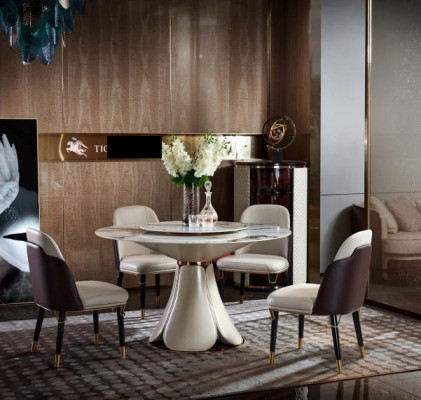 Table à manger Cuir Tables en pierre Bois Luxe Design moderne Mobilier Table