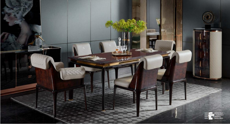 Chaise nouvelle et moderne design créatif Mobilier de luxe Chaises de salle à manger en bois cuir