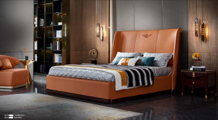Lit Chambre Orange nouvelle Créative Conception Moderne Meubles Bois Lits de Luxe