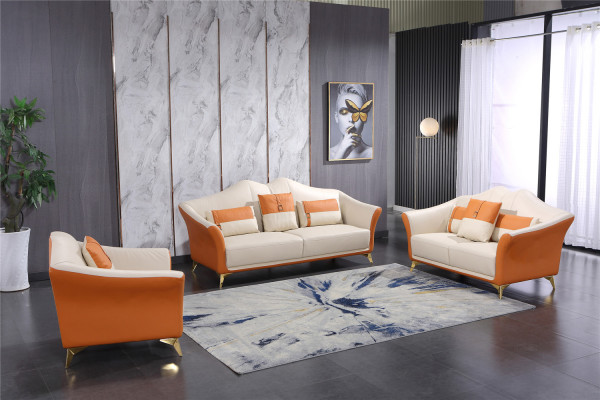 Canapé Rembourrage Ensemble de canapé en cuir de siège complet Moderne Suite 3+2+1 place