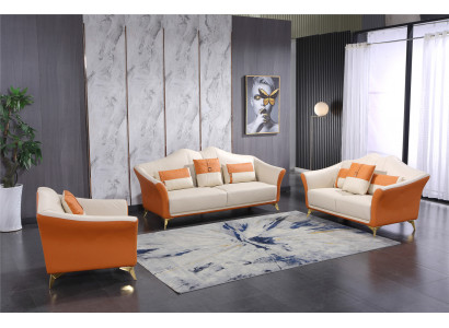 Canapé Rembourrage Ensemble de canapé en cuir de siège complet Moderne Suite 3+2+1 place