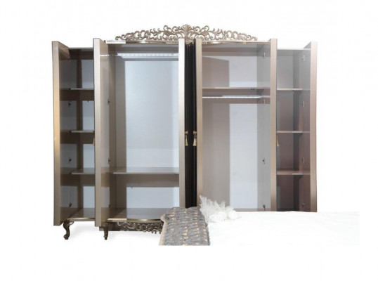 Suite de luxe Chambre Lit double Ensemble classique beige 5 pièces. nouveau