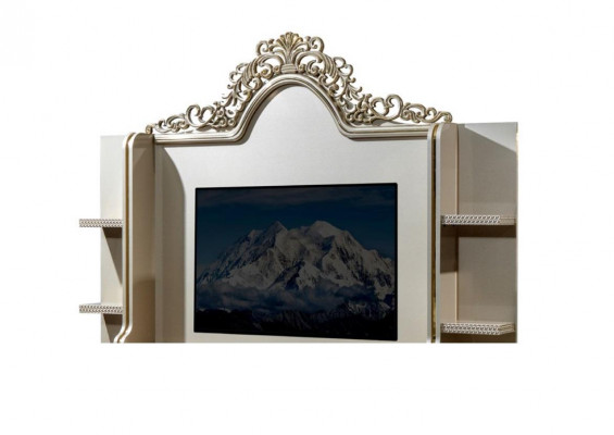Unité murale de luxe, support TV, meuble TV, buffet en bois, salon beige, meubles, bahut