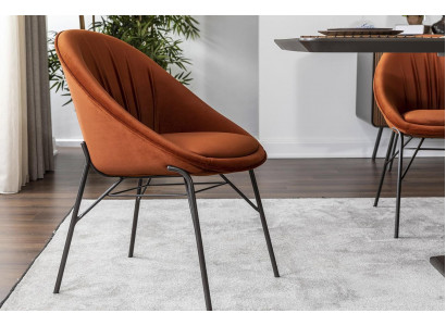 Suite Salle à manger Chaise de cuisine Fauteuil inclinable Chaises 6 pièces Tissu Orange