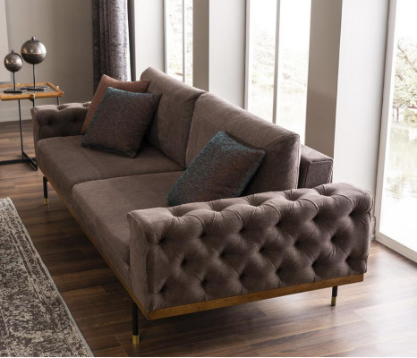 Trois places sofa Canapé en tissu 3 places Canapés Modernes Canapé en tissu gris neuf