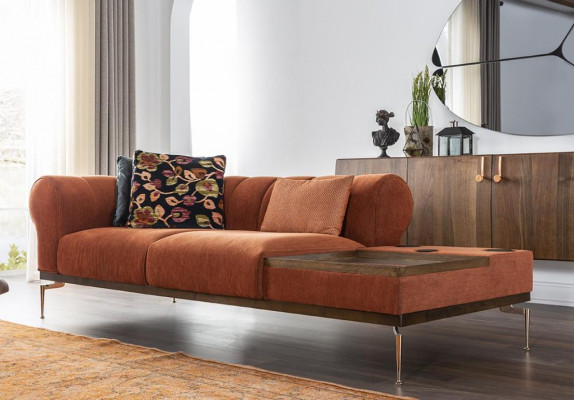 Canapé 2 places Canapé 2 places en tissu Canapés en tissu moderne Orange 234cm