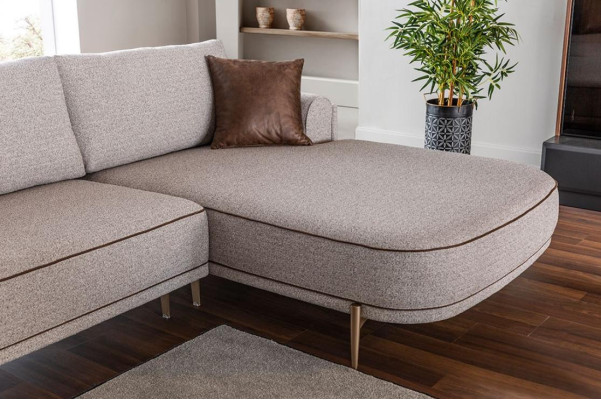 Canapé d'angle en tissu Canapé d'angle Canapé en forme de L Canapés en tissu Gris Mobilier de salon moderne
