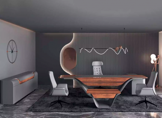 Un luxueux ensemble pour un bureau de haute qualité dans un style futuriste.