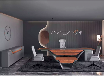 Un luxueux ensemble pour un bureau de haute qualité dans un style futuriste.