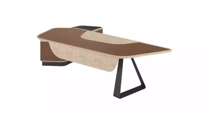 Ensemble de salle d'étude moderne Mobilier de luxe Bureau d'angle Bahut Bois massif