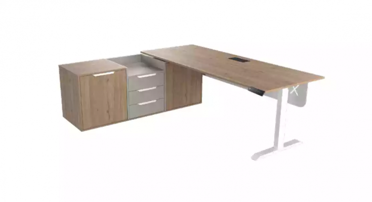 Bureau d'angle Buffet de rangement Salle d'étude Moderne Bois Mobilier de bureau
