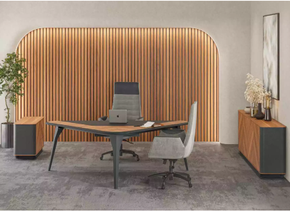 Salle d'étude Bureau Armoire Commode Buffet Moderne Bois Marron