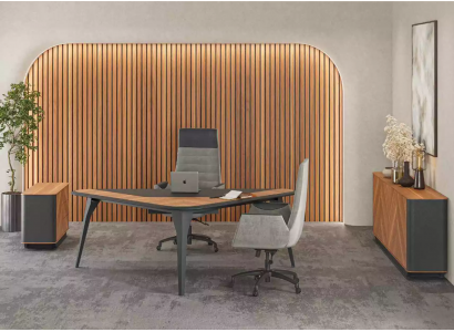 Salle d'étude Bureau Armoire Commode Buffet Moderne Bois Marron