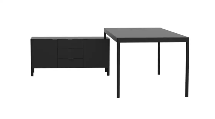 Bureau d'angle Buffet Table basse Salle d'étude Moderne Bois Noir