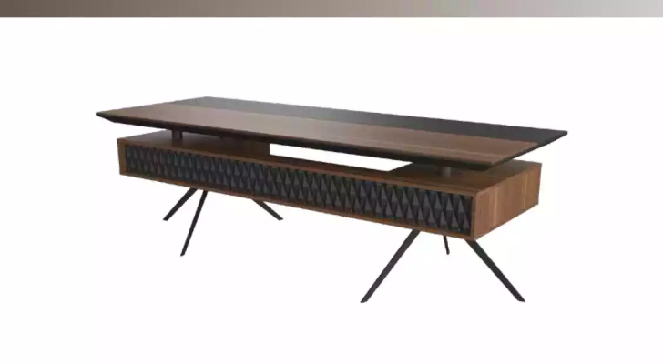 Salle d'étude Bureau Bureau Table basse Buffet Moderne Bois Marron