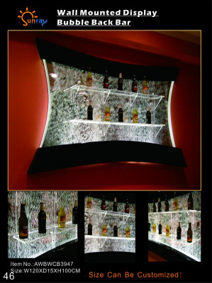 Étagères de conception éclairées Led Mur d'eau Étagère de bar Colonne Colonnes d'eau