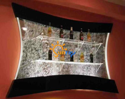 Étagère LED Bar colonne mur d'eau décorative illuminée Comptoir de bar à eau