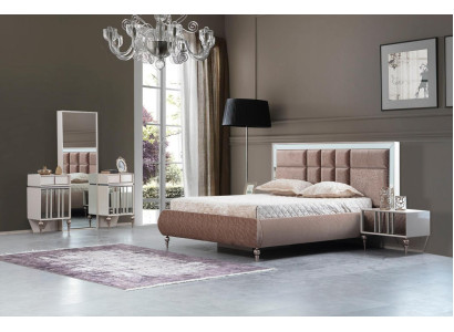 ensemble de chambre exclusif et luxueux avec une élégante commode marron