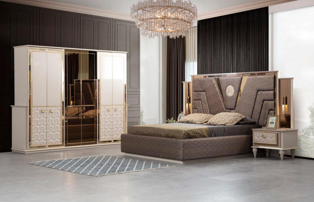 Créez une atmosphère confortable avec cet ensemble de chambre moderne