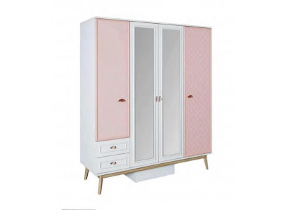 Armoire Moderne en Bois Armoire en Bois pour la Chambre des Jeunes Étagère Armoire pour Filles Rose