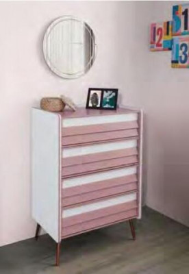 Chambre d'enfants Chambre des jeunes Commode Armoire d'enfants Mobilier bicolore Filles nouveauté