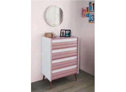 Chambre d'enfants Chambre des jeunes Commode Armoire d'enfants Mobilier bicolore Filles nouveauté
