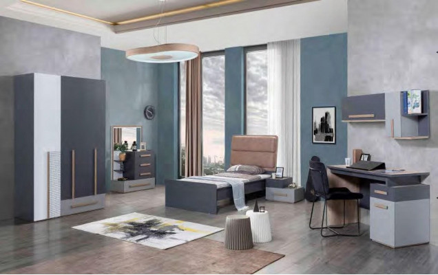 Bureau avec tiroirs pour filles, design de meubles de chambre d'enfants.