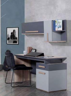 Chambre de jeunes lit Armoire Commode Bureau Garde-robe Ensemble de 5 pièces