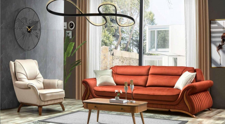 Canapé Canapé Revêtement 3+1 Siège Imitation cuir Canapés Fauteuil Siège Sets Design