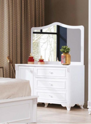 Consoles Table Commode avec Miroir Meubles de Luxe Style Moderne en Bois Massif Nouveau